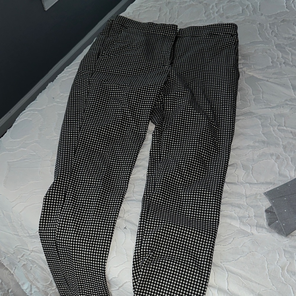 Black & White gingham Slim Pants